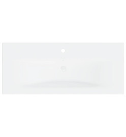 Armoire d'évier avec lavabo intégré Blanc brillant Aggloméré