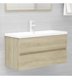 Armoire d'évier avec lavabo intégré Chêne sonoma Aggloméré