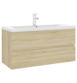 Armoire d'évier avec lavabo intégré Chêne sonoma Aggloméré