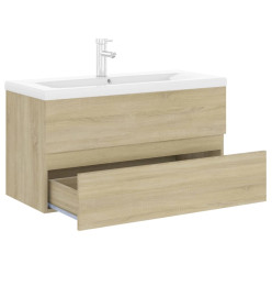 Armoire d'évier avec lavabo intégré Chêne sonoma Aggloméré