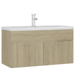 Armoire d'évier avec lavabo intégré Chêne sonoma Aggloméré