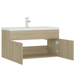 Armoire d'évier avec lavabo intégré Chêne sonoma Aggloméré