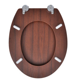 Sièges de toilette avec couvercles 2 pcs MDF Marron