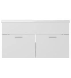 Armoire d'évier avec lavabo intégré Blanc Aggloméré