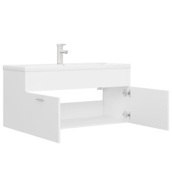 Armoire d'évier avec lavabo intégré Blanc Aggloméré