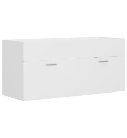 Armoire d'évier avec lavabo intégré Blanc Aggloméré