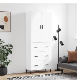 Buffet haut Blanc 69,5x34x180 cm Bois d'ingénierie