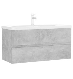 Armoire d'évier avec lavabo intégré Gris béton Aggloméré