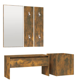 Ensemble de meubles de couloir Chêne fumé Bois d'ingénierie