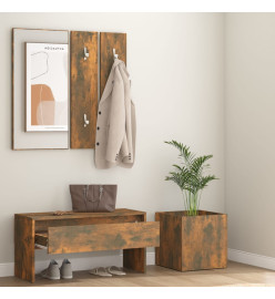 Ensemble de meubles de couloir Chêne fumé Bois d'ingénierie