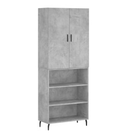 Buffet haut Gris béton 69,5x34x180 cm Bois d'ingénierie