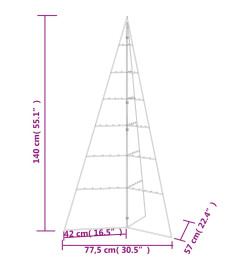 Arbre de Noël en métal pour décoration noir 140 cm