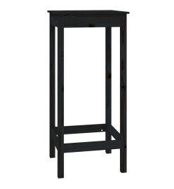 Ensemble de bar 3 pcs Noir Bois de pin massif