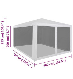 Tente de réception avec 4 parois en maille 4 x 3 m