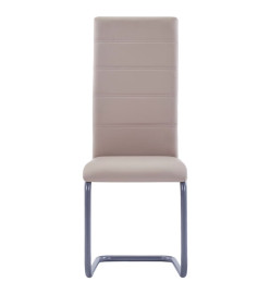 Chaises à manger cantilever lot de 2 cappuccino similicuir