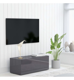 Meuble TV Gris brillant 80x34x30 cm Aggloméré