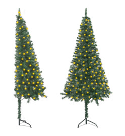 Arbre de Noël artificiel d'angle pré-éclairé vert 150 cm PVC