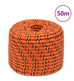 Corde de bateau Orange 12 mm 50 m Polypropylène