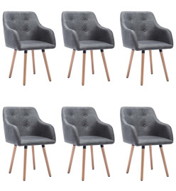 Chaises à manger lot de 6 gris foncé tissu