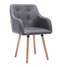 Chaises à manger lot de 6 gris foncé tissu