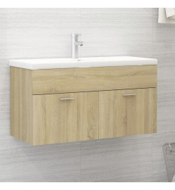 Armoire d'évier avec lavabo intégré Chêne sonoma Aggloméré