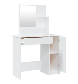 Ensemble de coiffeuse Blanc brillant 86,5x35x136 cm