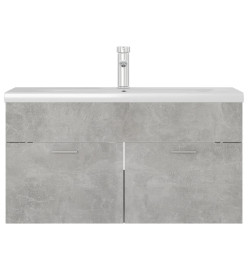 Armoire d'évier avec lavabo intégré Gris béton Aggloméré