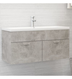 Armoire d'évier avec lavabo intégré Gris béton Aggloméré
