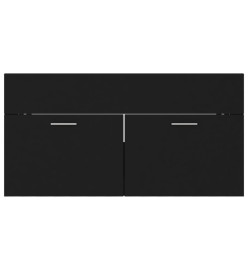 Armoire d'évier avec lavabo intégré Noir Aggloméré