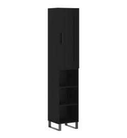 Buffet haut Noir 34,5x34x180 cm Bois d'ingénierie