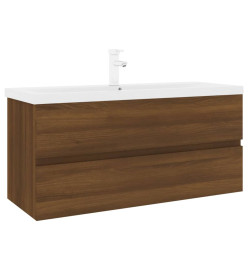 Meuble lavabo avec bassin intégré Chêne brun Bois d'ingénierie