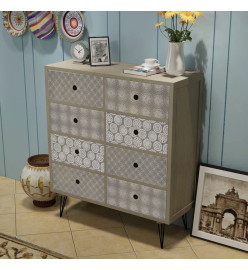 Armoire de rangement avec 8 tiroirs gris