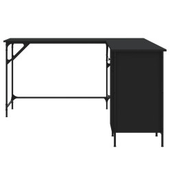 Bureau noir 141x141x75 cm bois d'ingénierie