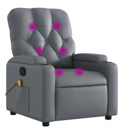 Fauteuil de massage inclinable Gris Similicuir