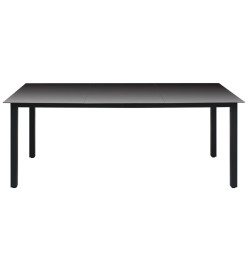 Table de jardin Noir 190 x 90 x 74 cm Aluminium et verre