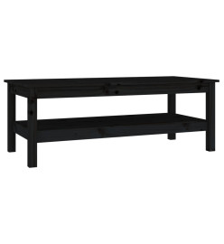 Table basse Noir 110x50x40 cm Bois massif de pin