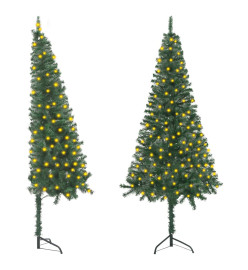 Arbre de Noël artificiel d'angle pré-éclairé vert 120 cm PVC