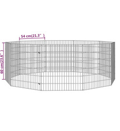 Cage à lapin 10 panneaux 54x60 cm Fer galvanisé