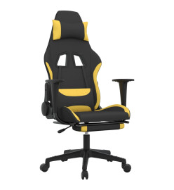 Chaise de jeu avec repose-pied Noir et jaune Tissu
