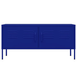 Meuble TV Bleu marine 105x35x50 cm Acier