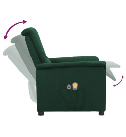 Fauteuil électrique de massage Vert foncé Tissu