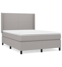 Lit à sommier tapissier avec matelas Gris clair 140x200cm Tissu