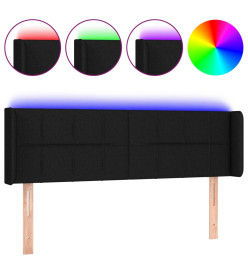 Tête de lit à LED Noir 147x16x78/88 cm Tissu