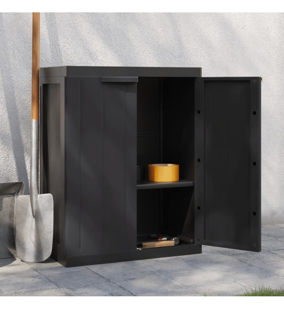Armoire de rangement d'extérieur noir 65x37x85 cm PP Armoire de rangement d'extérieur noir 65x37x85 cm PP