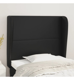 Tête de lit avec oreilles Noir 103x23x118/128 cm Similicuir