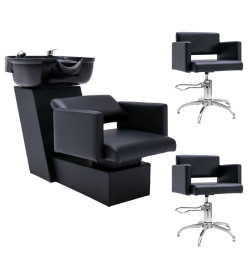 Unité de rinçage de shampoing avec chaises de salon Similicuir