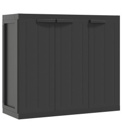 Armoire de rangement d'extérieur noir 97x37x85 cm PP