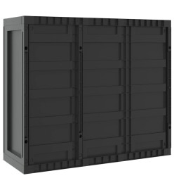 Armoire de rangement d'extérieur noir 97x37x85 cm PP