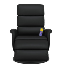 Fauteuil inclinable de massage repose-pieds noir similicuir