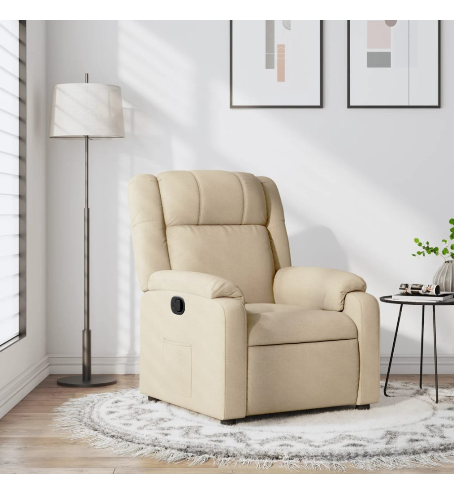 Fauteuil inclinable Crème Tissu